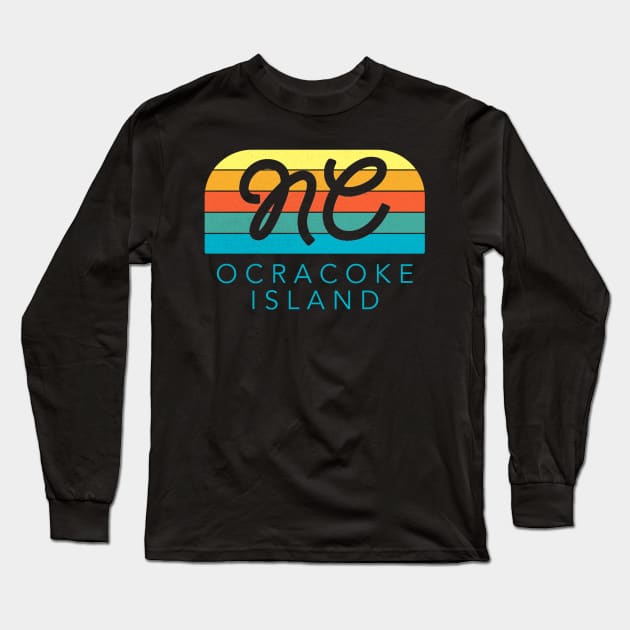 Ocracoke Island Sunrise Summer Vacation in NC Long Sleeve T-Shirt by Contentarama